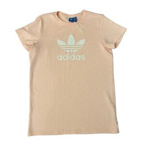 NWOT Adidas Turf Tee DRESS Women's Large Pink Originals Trefoil Logo